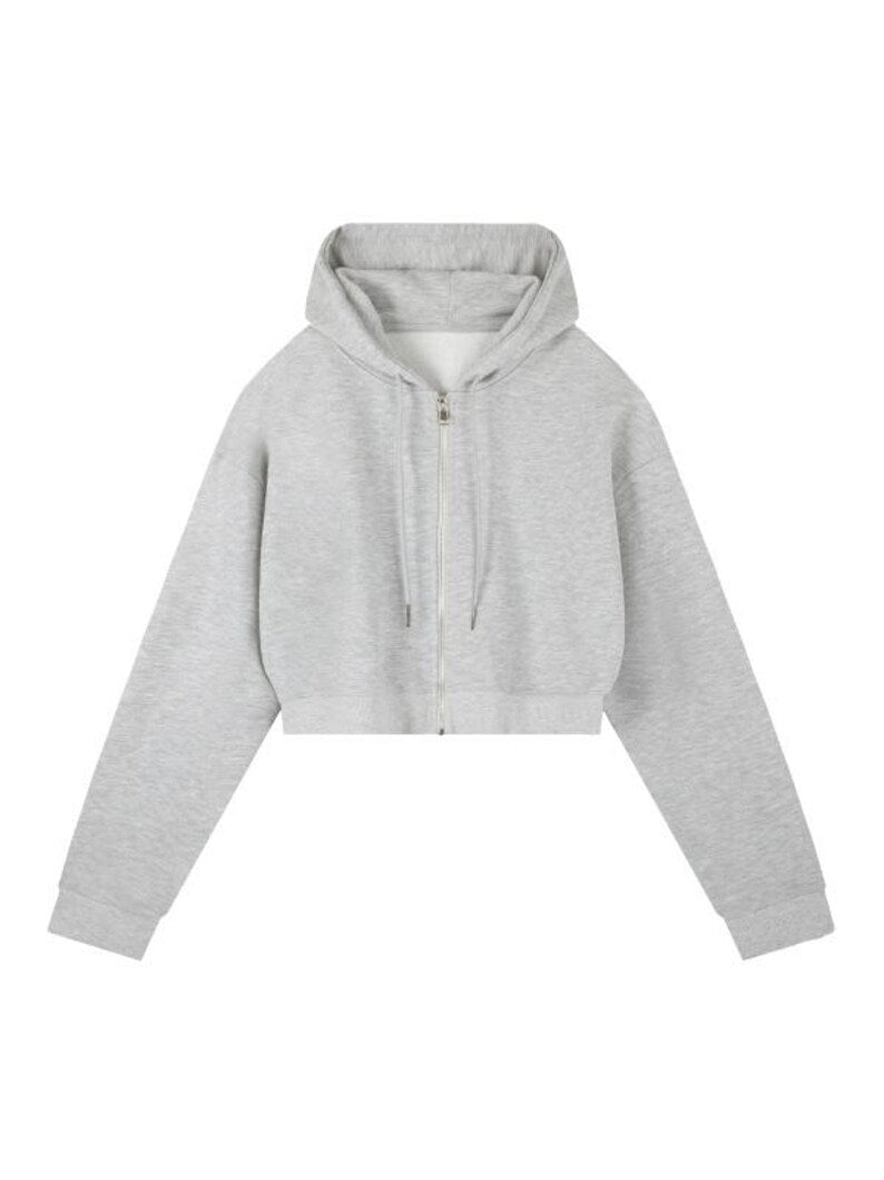 Trendy Cropped Full-Zip Hoodie